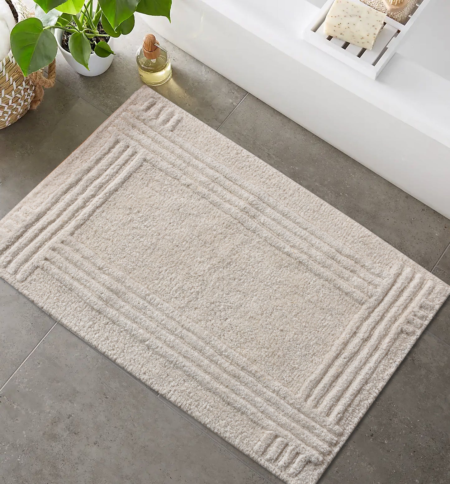 MAXIME BATH RUG - IVORY - TABLE TUFTED - COTTON