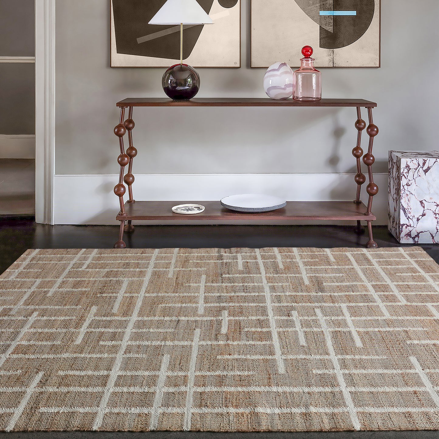 NACHEZ RUG - NATURAL/IVORY - JUTE/WOOL