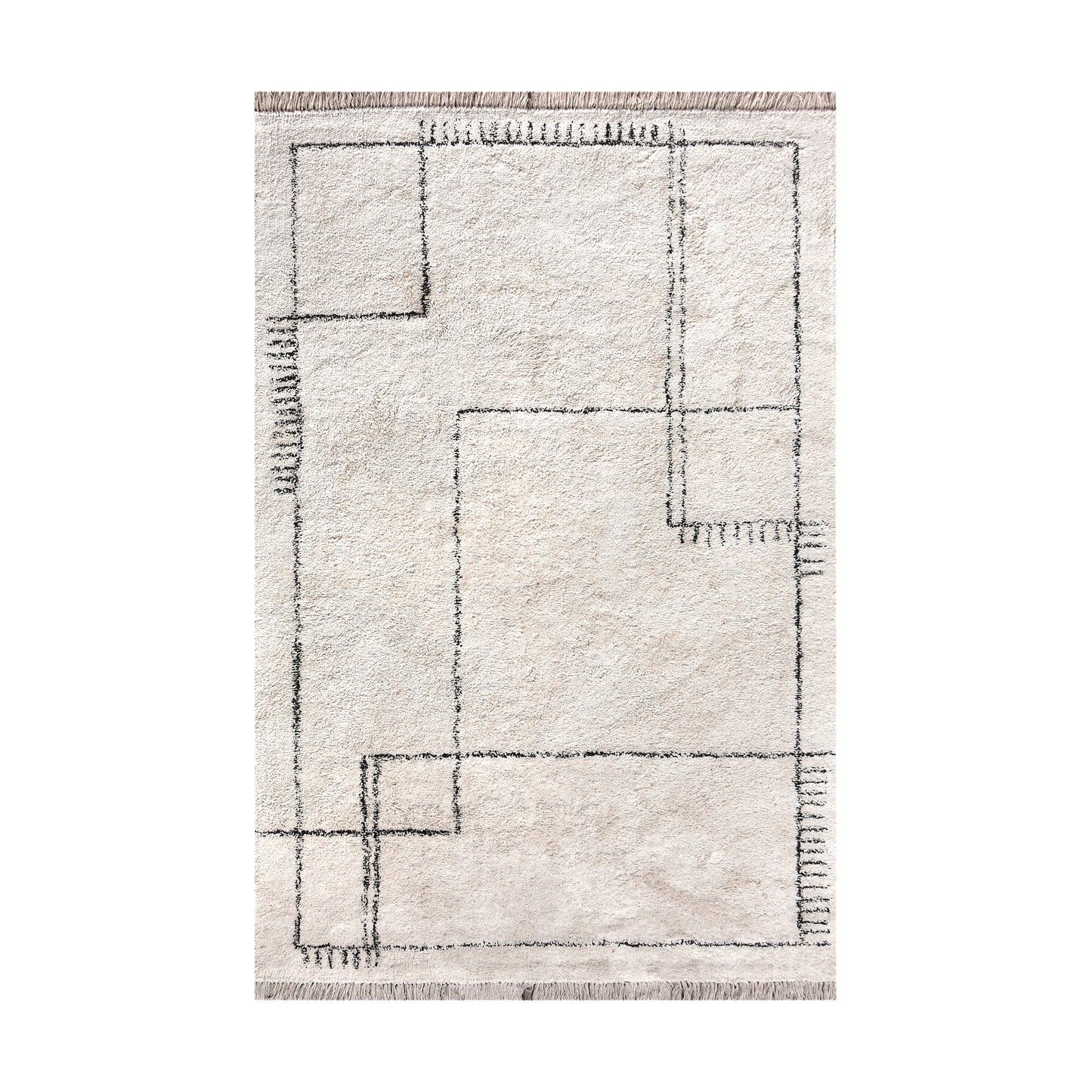 NEWLANDS RUG - IVORY/CHARCOAL - COTTON - TABLE TUFTED