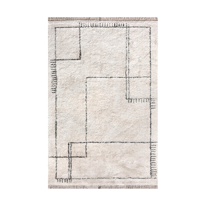 NEWLANDS RUG - IVORY/CHARCOAL - COTTON - TABLE TUFTED