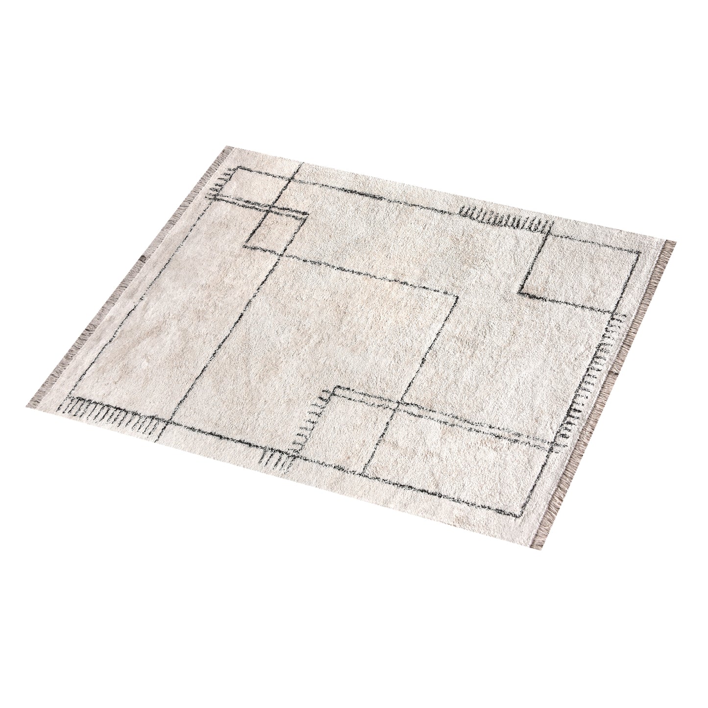 NEWLANDS RUG - IVORY/CHARCOAL - COTTON - TABLE TUFTED