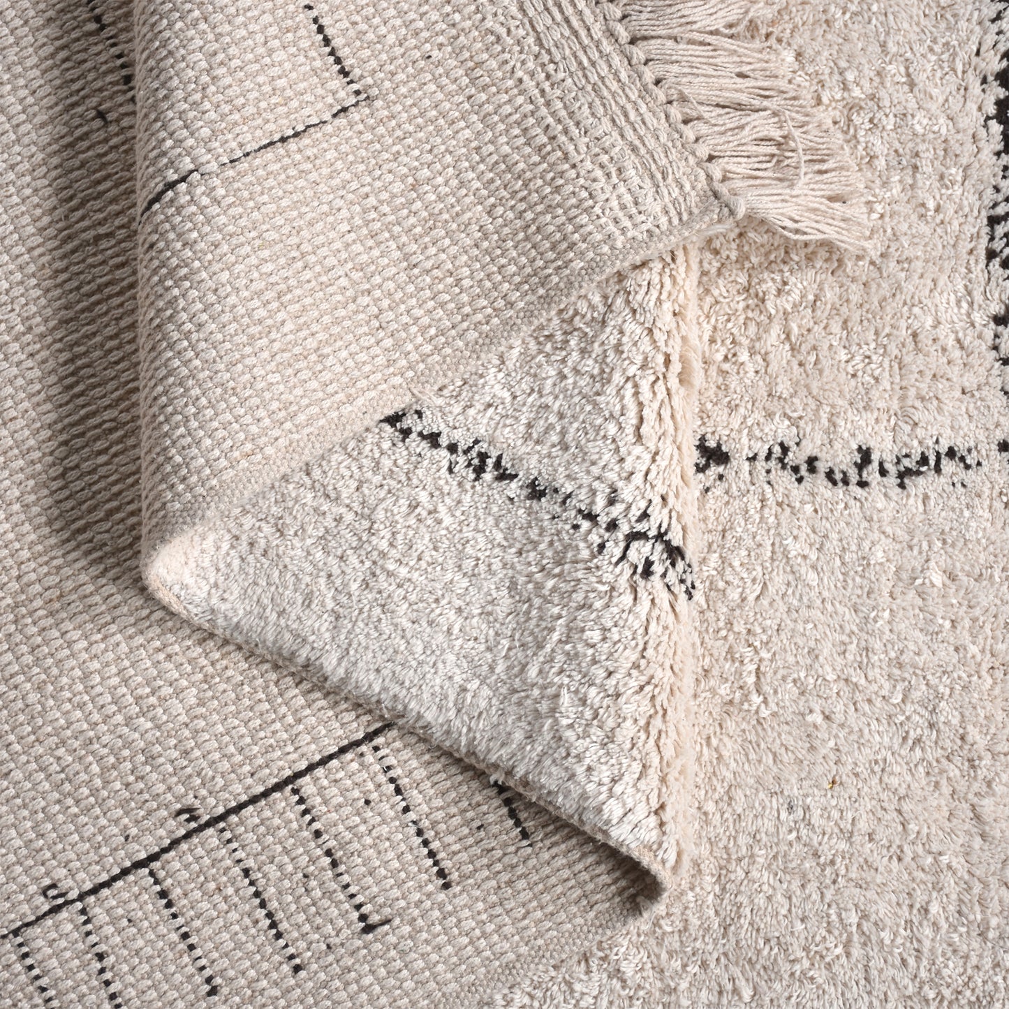 NEWLANDS RUG - IVORY/CHARCOAL - COTTON - TABLE TUFTED