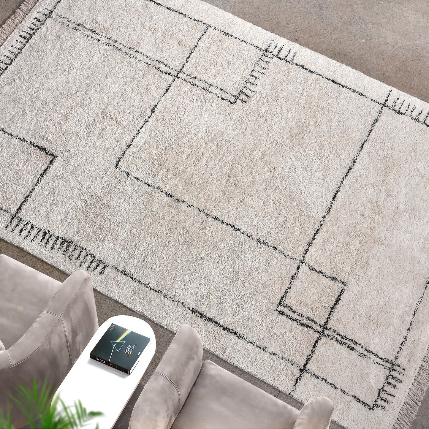 NEWLANDS RUG - IVORY/CHARCOAL - COTTON - TABLE TUFTED