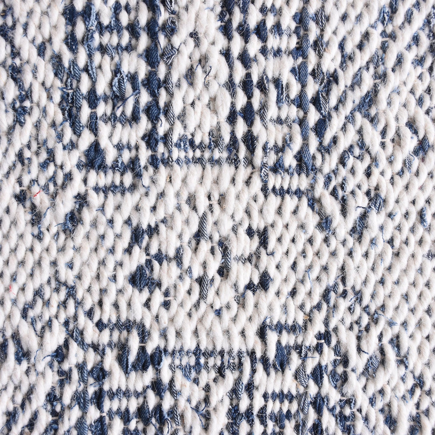NISHE RUG - IVORY/BLUE - JACQUARD WOVEN - COTTON DENIM/WOOL
