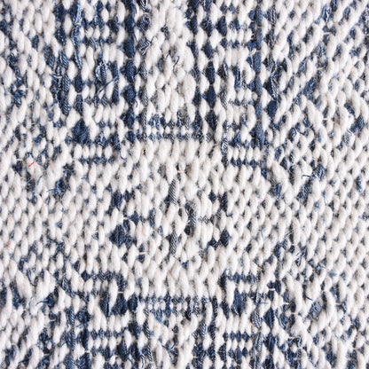 NISHE RUG - IVORY/BLUE - JACQUARD WOVEN - COTTON DENIM/WOOL