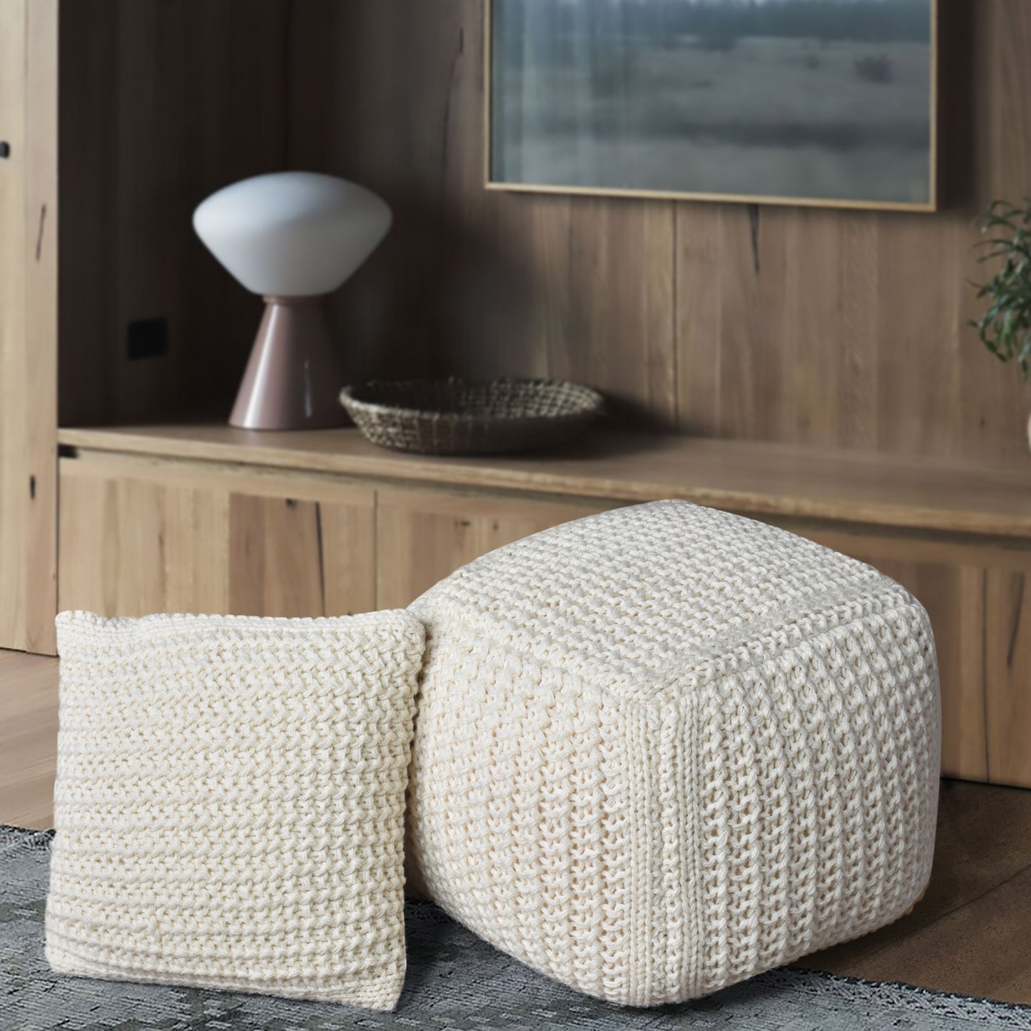 NOTTINGHAM POUF - NZ WOOL