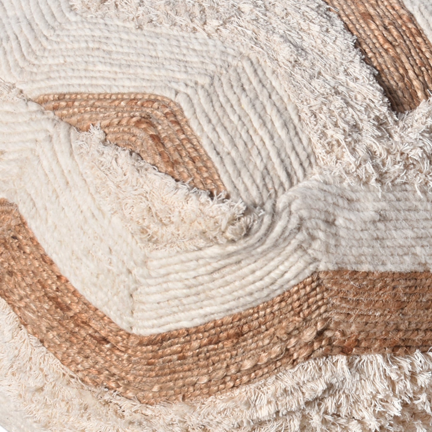 OLAINE POUF - WOOL/ JUTE/ COTTON SALVAGE