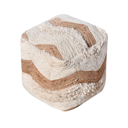 OLAINE POUF - WOOL/ JUTE/ COTTON SALVAGE