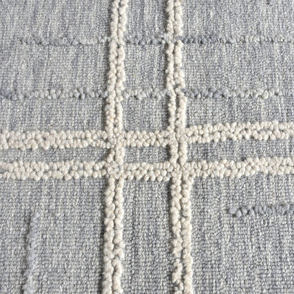 OMRA RUG - WOOL - BLUE/IVORY