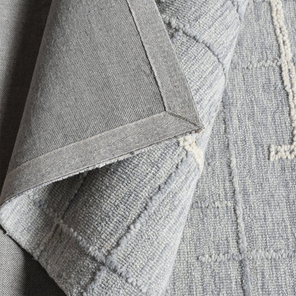 OMRA RUG - WOOL - BLUE/IVORY