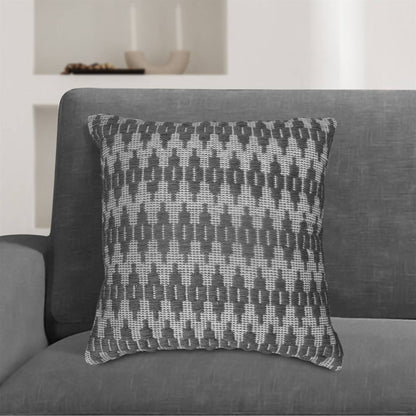 Osbert Cushion, 45x45 cm, Grey, Natural White, PET, Hand Woven, Pitloom, Flat Weave