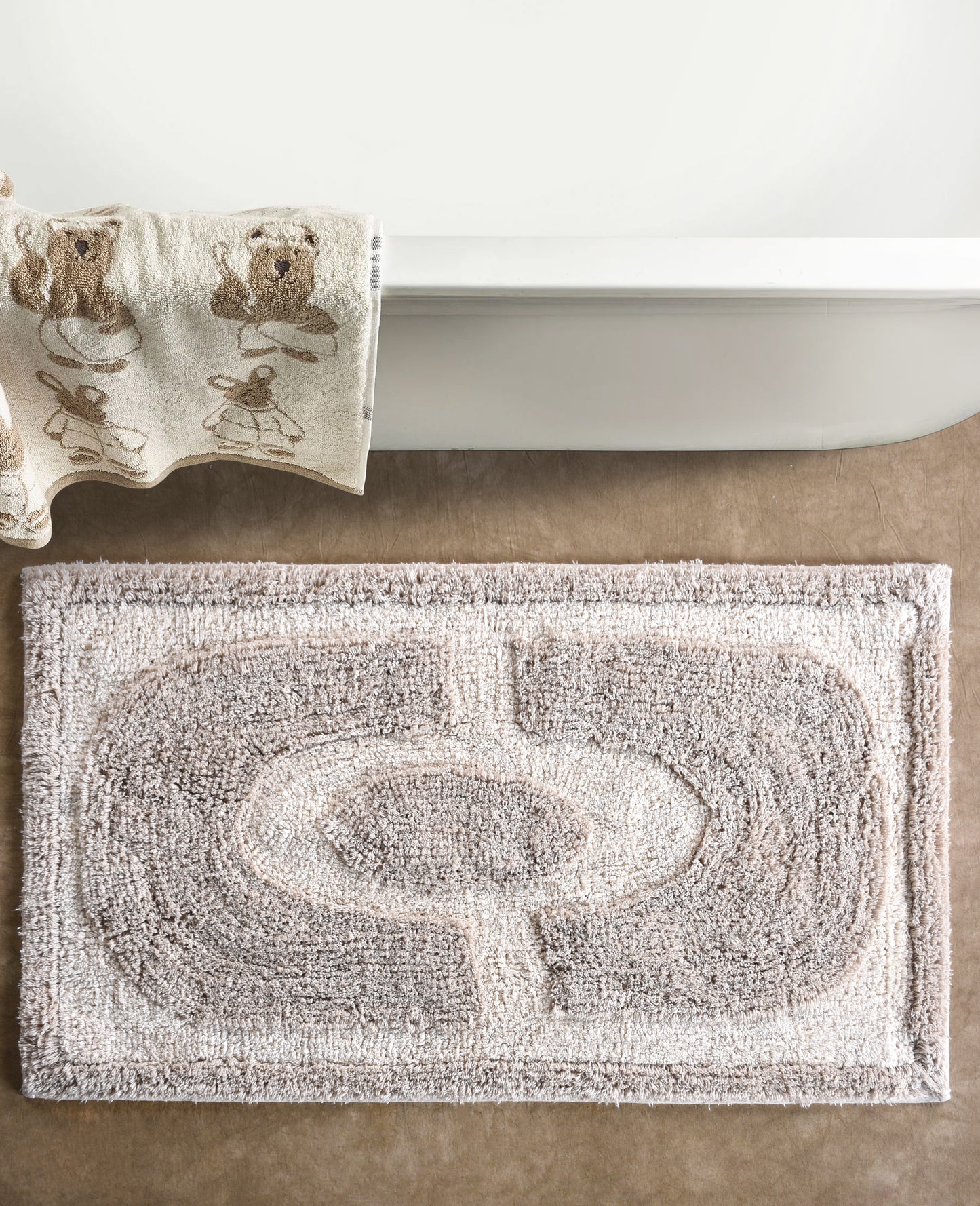 OSIRIS BATH RUG - NATURAL/GREY - COTTON - TABLE TUFTED