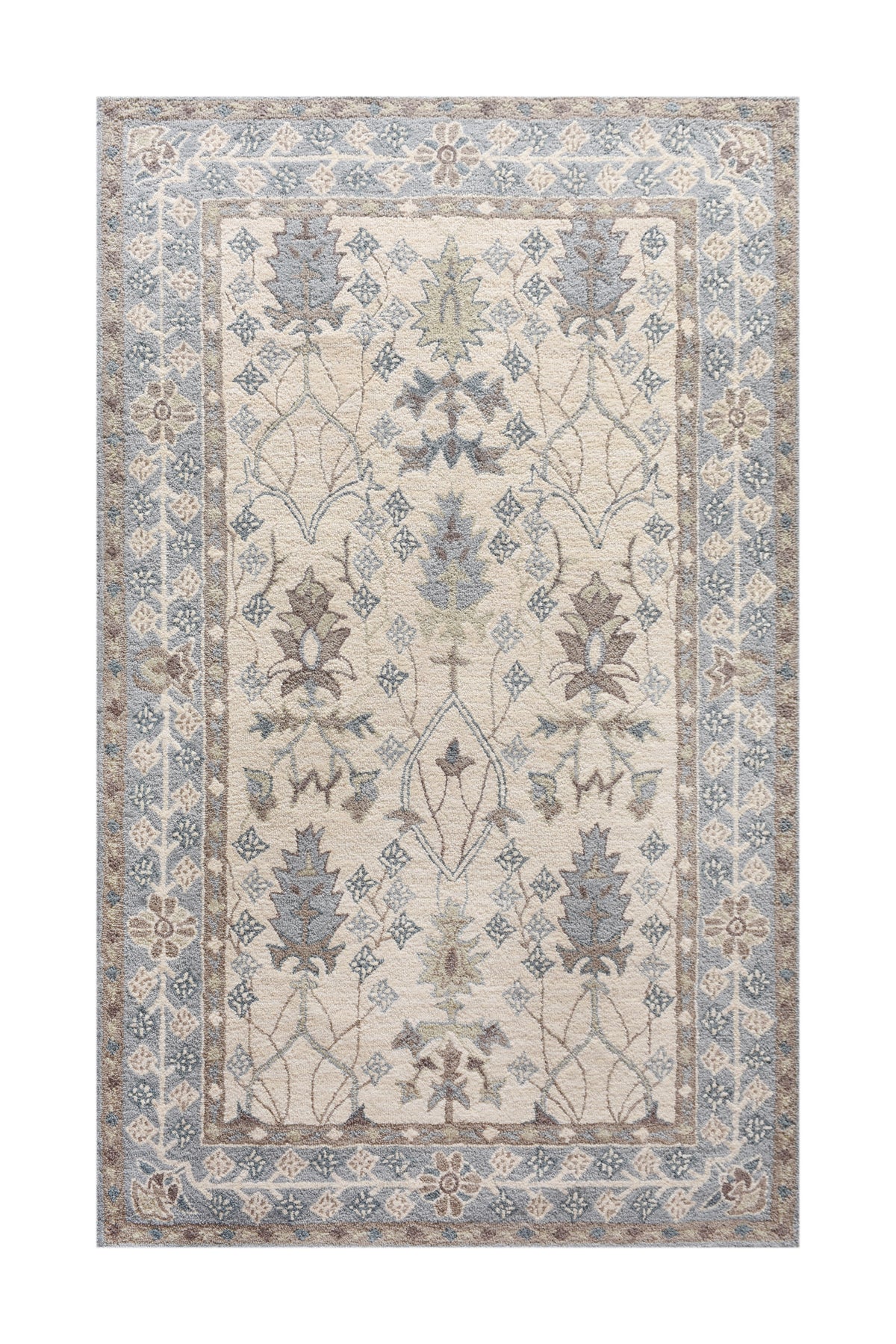 PALERMOSA RUG - IVORY/BLUE - HANDTUFTED - WOOL