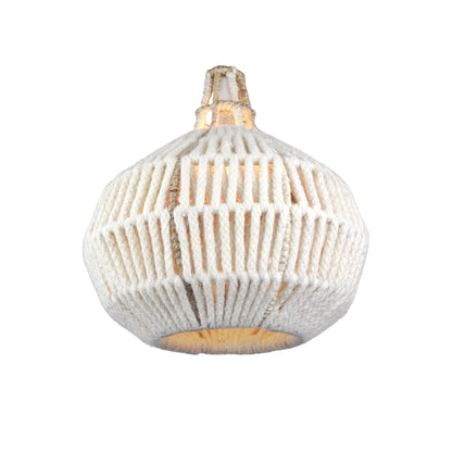 PAULICEIA LAMP - IVORY/NATURAL - HAND MADE - WOOL DORI + JUTE