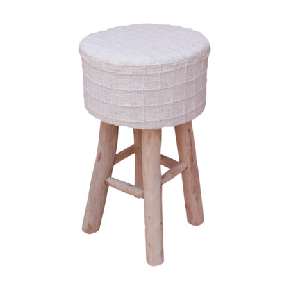 PERRET BAR STOOL - IVORY - HAND WOVEN - COTTON/POLYESTER