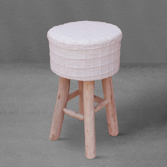 PERRET BAR STOOL - IVORY - HAND WOVEN - COTTON/POLYESTER