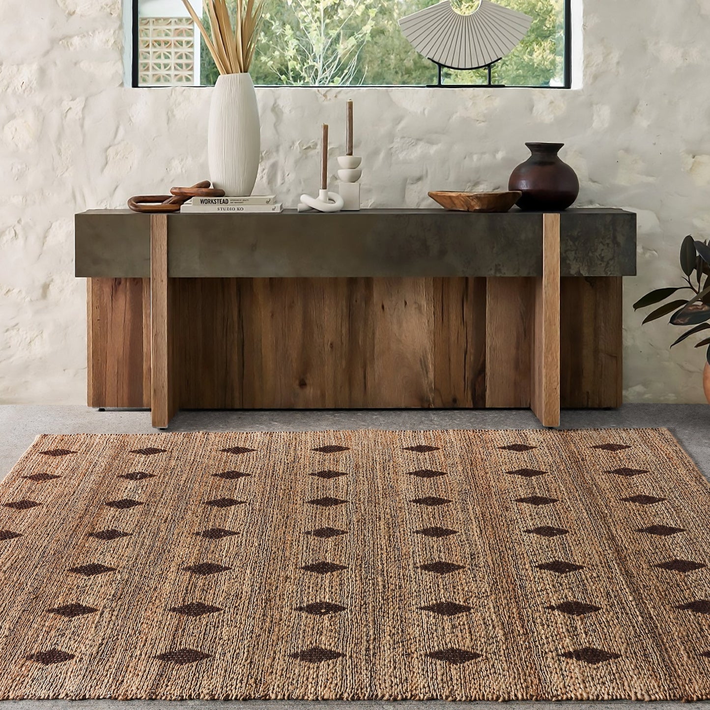 PEWTER RUG - NATURAL/BROWN - JUTE
