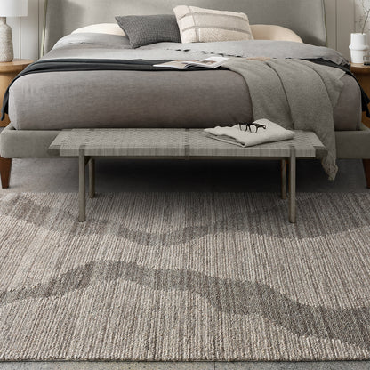 POKANA RUG - GREY/BEIGE - WOOL - HAND WOVEN, OVER TUFTED
