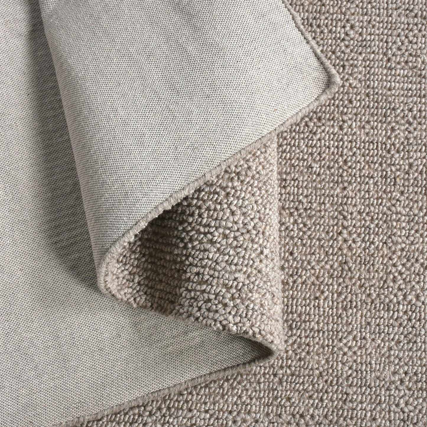 POPCORN WEAVE SOLID RUG - WOOL - GREY