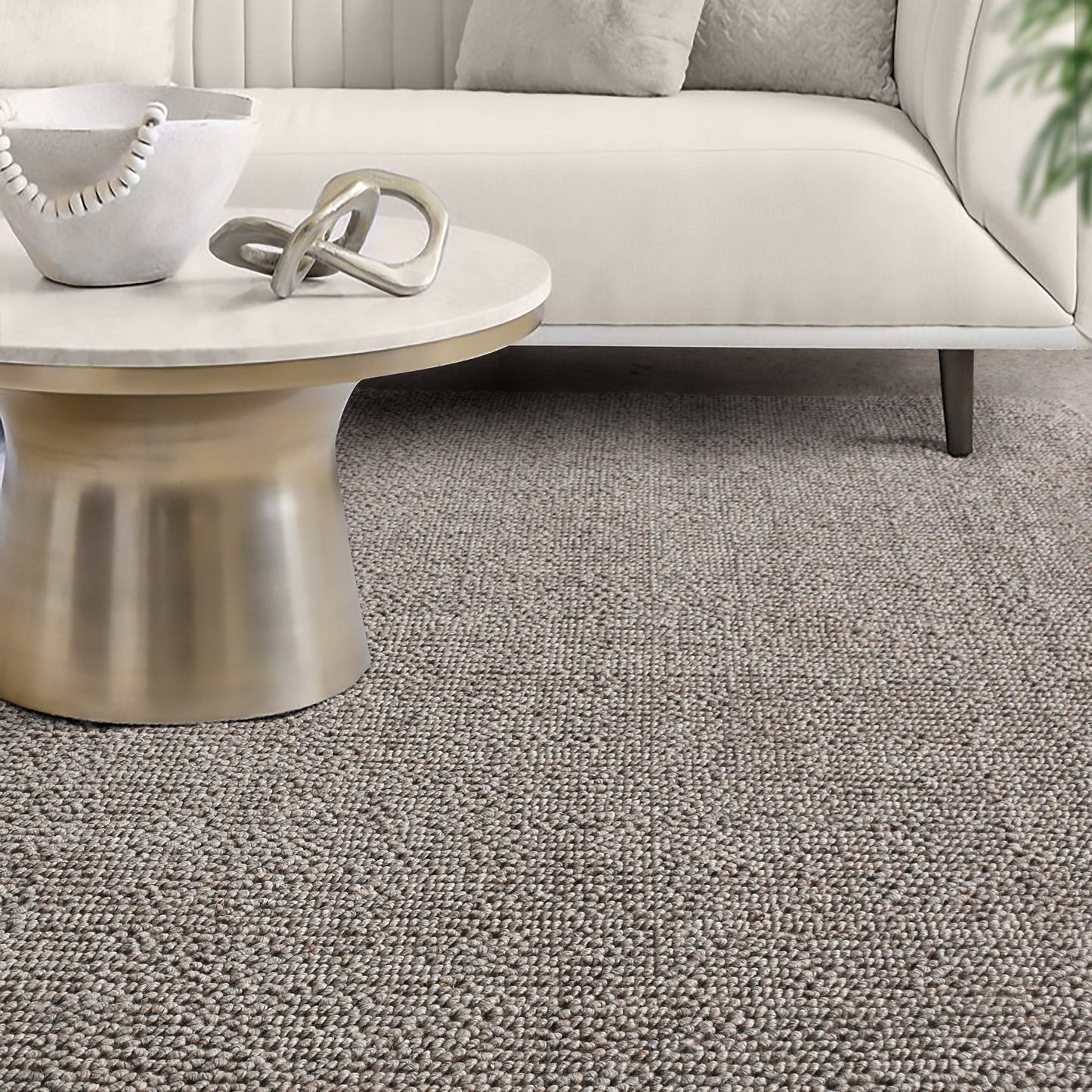 POPCORN WEAVE SOLID RUG - WOOL - GREY