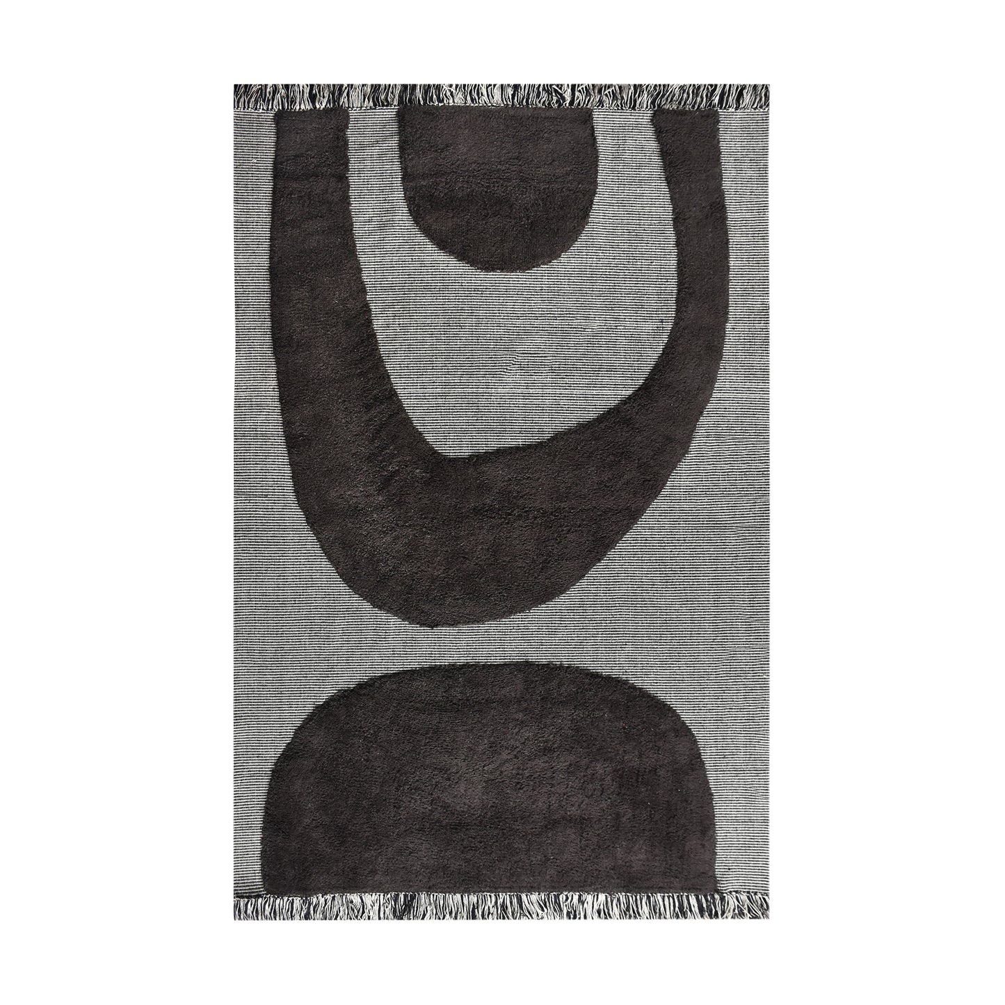 POWLETT RUG - IVORY/CHARCOAL - COTTON - TABLE TUFTED