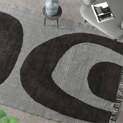POWLETT RUG - IVORY/CHARCOAL - COTTON - TABLE TUFTED