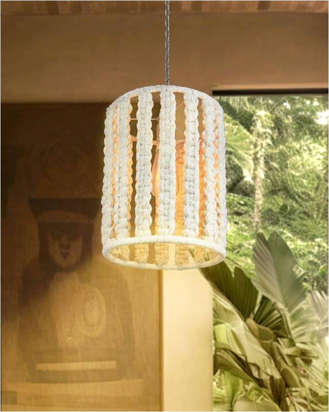QUAY LAMP - IVORY - HAND MADE - WOOL DORI