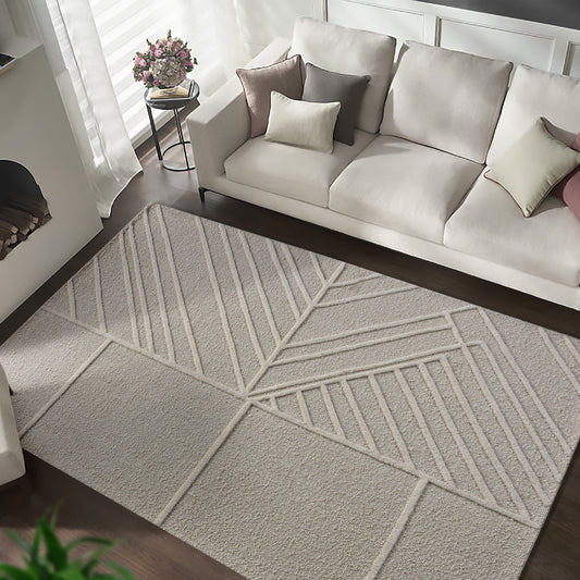RADIKA RUG - WOOL - IVORY - HAND WOVEN, OVER TUFTED