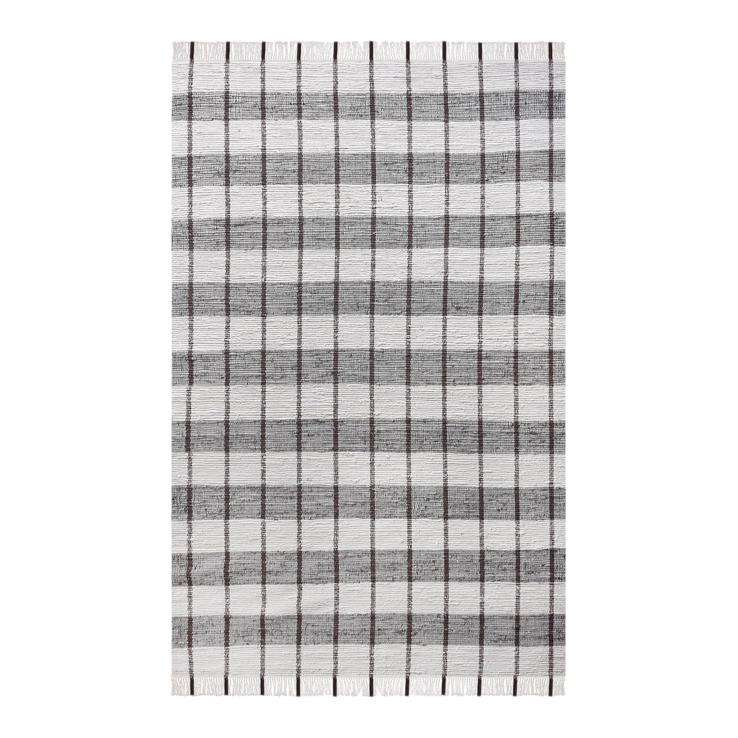 RONALDSEY RUG - IVORY/BROWN - HAND WOVEN - COTTON DENIM