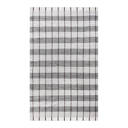RONALDSEY RUG - IVORY/BROWN - HAND WOVEN - COTTON DENIM