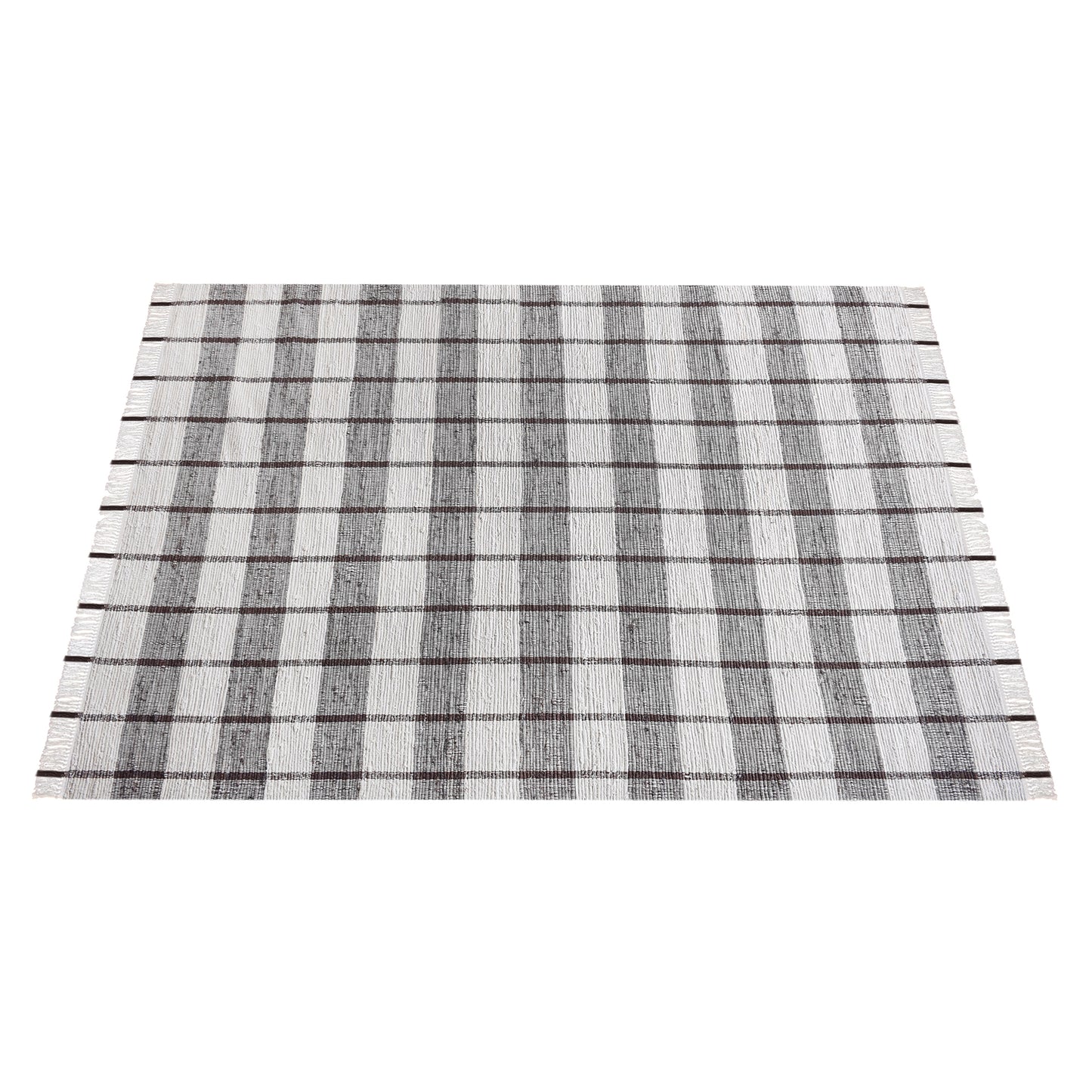 RONALDSEY RUG - IVORY/BROWN - HAND WOVEN - COTTON DENIM