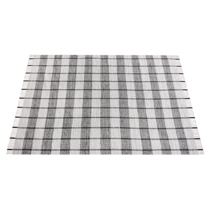 RONALDSEY RUG - IVORY/BROWN - HAND WOVEN - COTTON DENIM