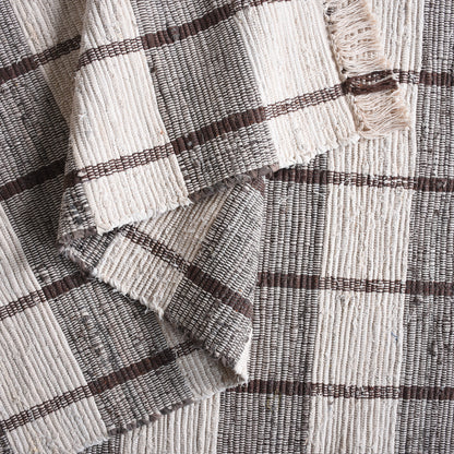 RONALDSEY RUG - IVORY/BROWN - HAND WOVEN - COTTON DENIM