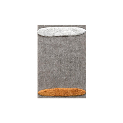 ROSSVILLE BATH RUG - GREY/IVORY/ORANGE - TABLE TUFTED - COTTON