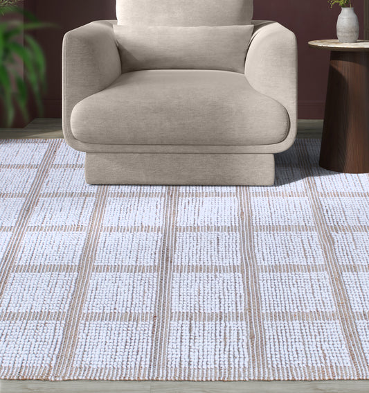 RAVENSWOOD RUG - JUTE/WOOL - HAND WOVEN - NATURAL/IVORY