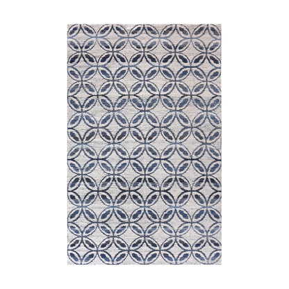 SARACI RUG - IVORY/BLUE - JACQUARD WOVEN - COTTON DENIM/WOOL