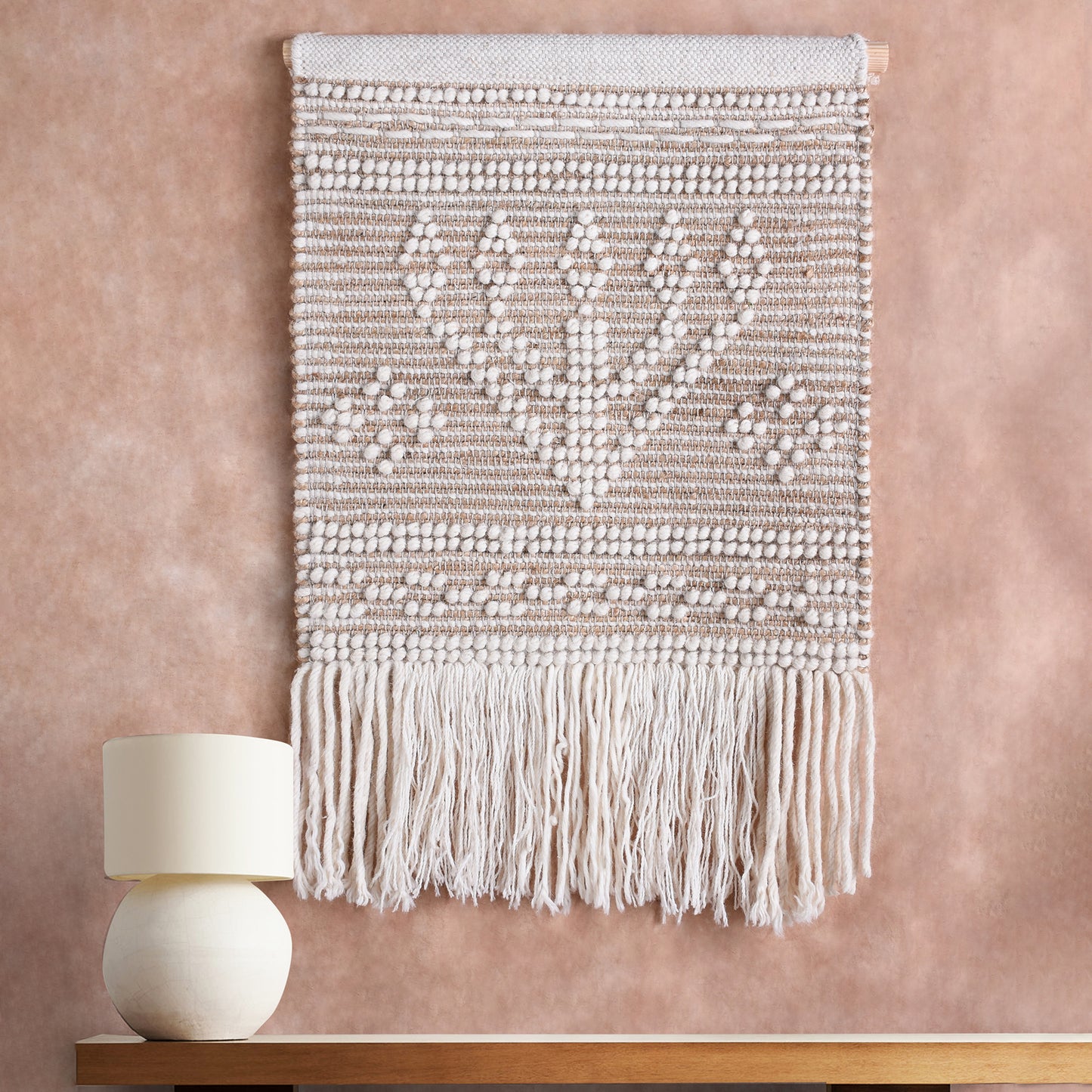 SEDERHAT WALL HANGING - NATURAL/IVORY - HAND WOVEN - JUTE + WOOL