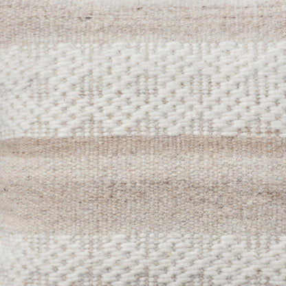 SIMEON CUSHION - BEIGE/IVORY - HAND WOVEN - WOOL