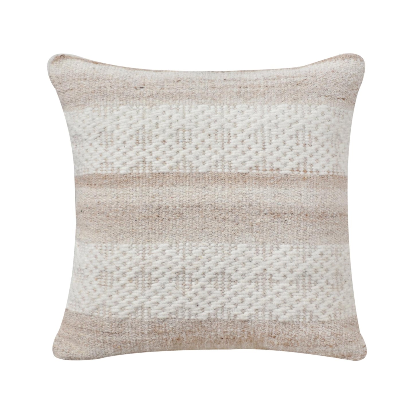 SIMEON CUSHION - BEIGE/IVORY - HAND WOVEN - WOOL
