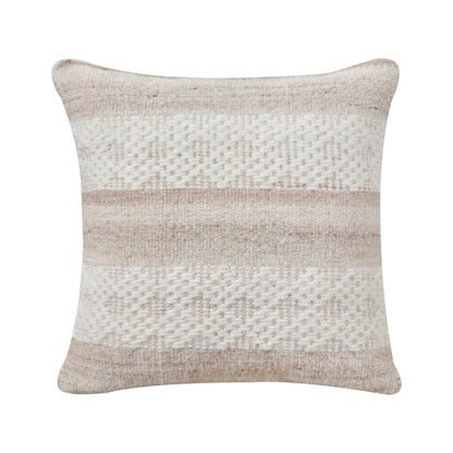 SIMEON CUSHION - BEIGE/IVORY - HAND WOVEN - WOOL