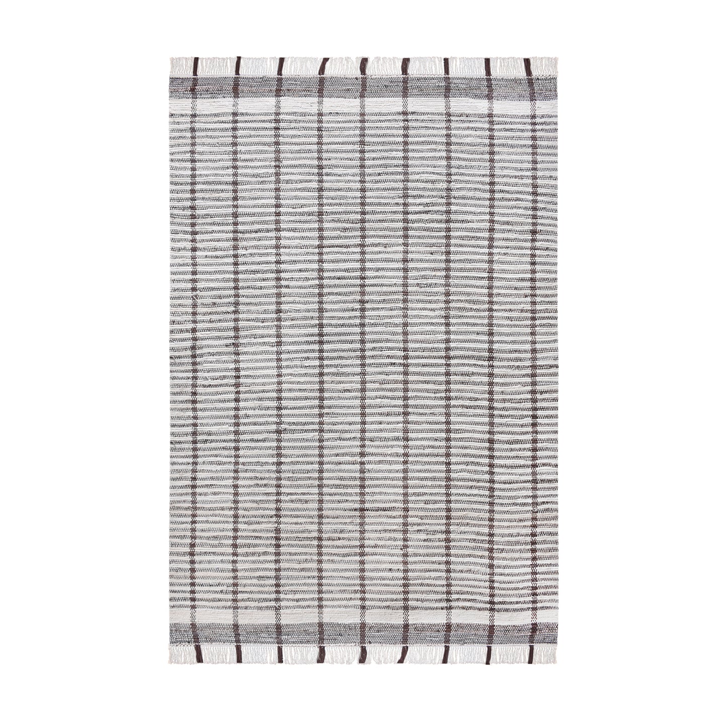 SMITHFIELD RUG - IVORY/BROWN - HAND WOVEN - COTTON DENIM