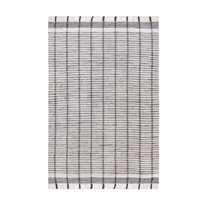 SMITHFIELD RUG - IVORY/BROWN - HAND WOVEN - COTTON DENIM