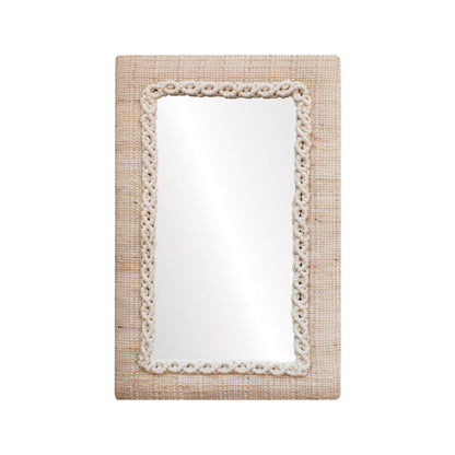SNAGOV WALL MIRROR - IVORY/NATURAL - HAND WOVEN - WOOL/JUTE & MDF