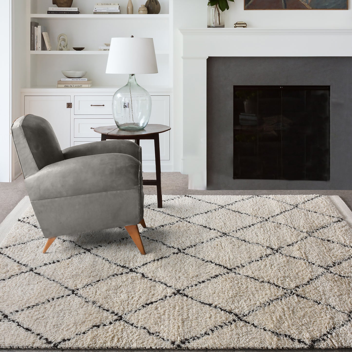 SORTON RUG - WOOL - IVORY/CHARCOAL - HANDWOVEN