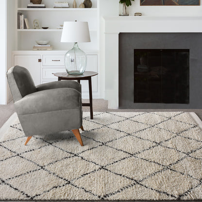 SORTON RUG - WOOL - IVORY/CHARCOAL - HANDWOVEN