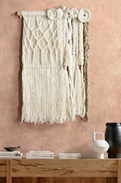STRAUM WALL HANGING - IVORY - HAND KNITTED - WOOL