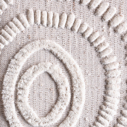 SUZANO WALL ART - IVORY - HAND WOVEN/OVER TUFTED - WOOL & MDF