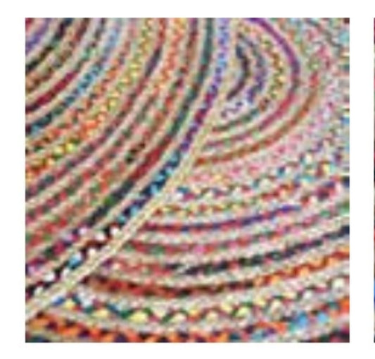 JHELAM RUG - MULTI NATURAL - 150 CM ROUND [ HEMP + RECYCLED FABRIC ]