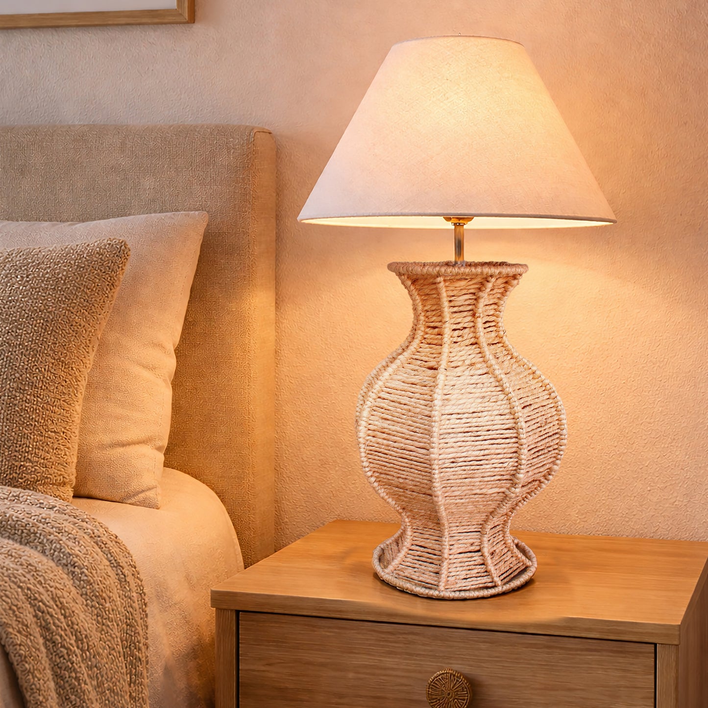 SHAARV TABLE LAMP - BEIGE - HAND MADE - JUTE