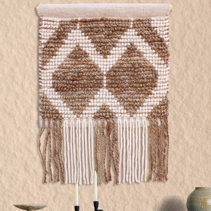 SOVATA WALL HANGING - NATURAL/IVORY - HAND WOVEN - WOOL + JUTE